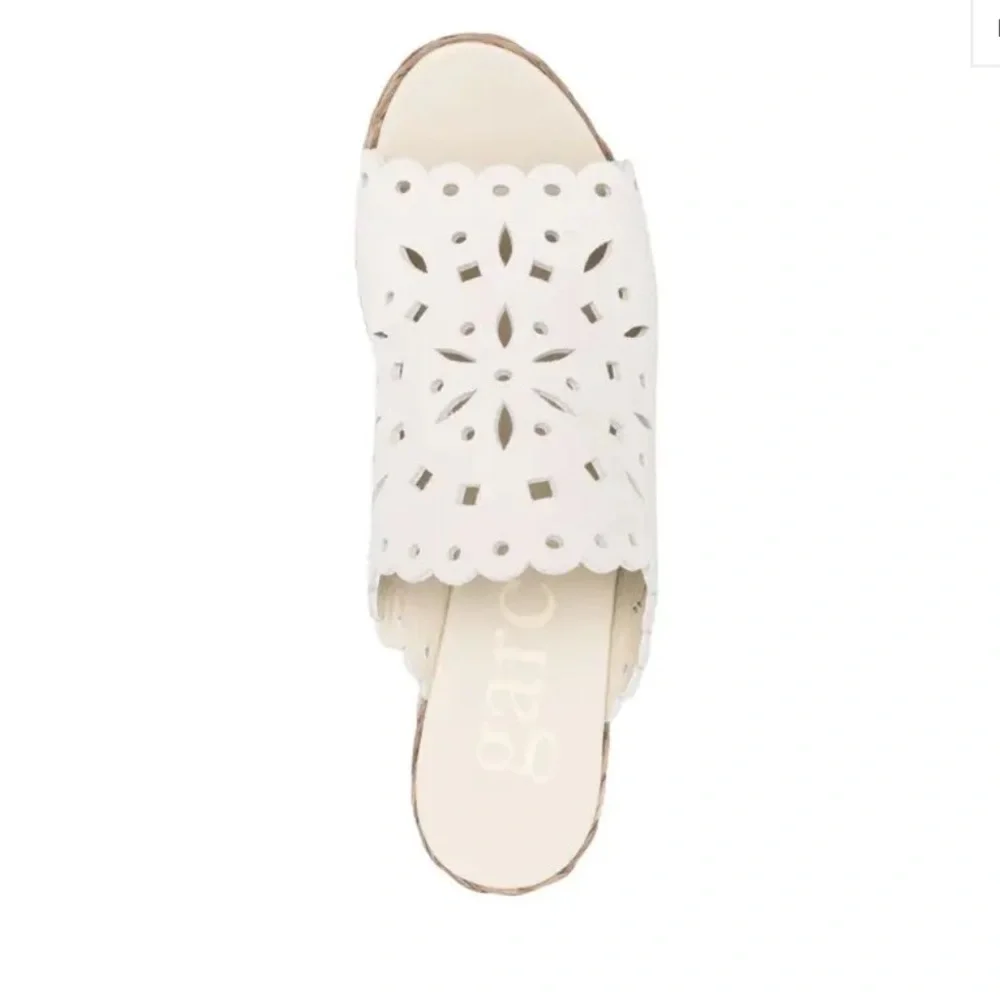 PEDRO GARCIA Leather lazer cut-out Wedge Espadrilles NEW